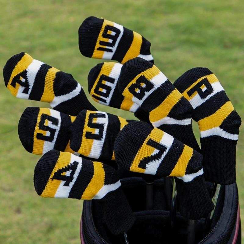 Golf Equipment Set - 9 ชิ้นกอล์ฟเหล็ก Headcover กอล์ฟพัตเตอร์กอล์ฟหัวเหล็กครอบคลุมกอล์ฟคลับ Headcover