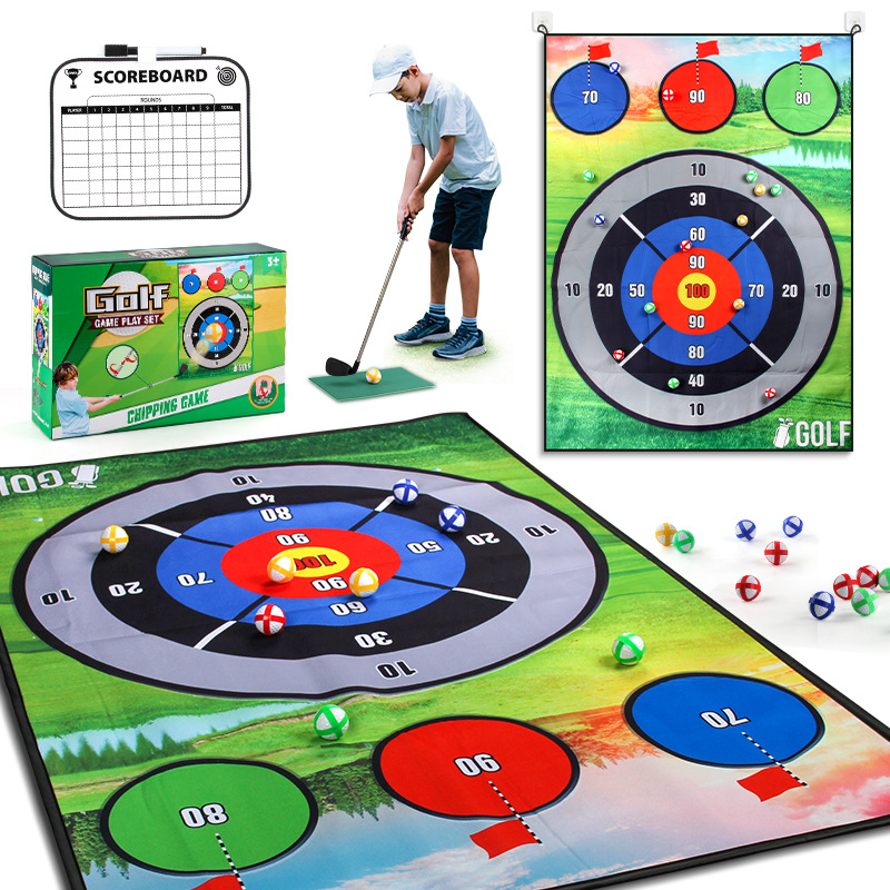Golf Equipment Set - เสื่อเกมกอล์ฟ, ชุดของเล่นเด็ก, ไม้กอล์ฟ, อุปกรณ์กีฬาในร่มและกลางแจ้ง, เกมครอบครัวกอล์ฟ